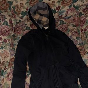 Burberry Hoodie w/ Plaid Hood Inside